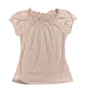 White Ruffle Cap Sleeve top